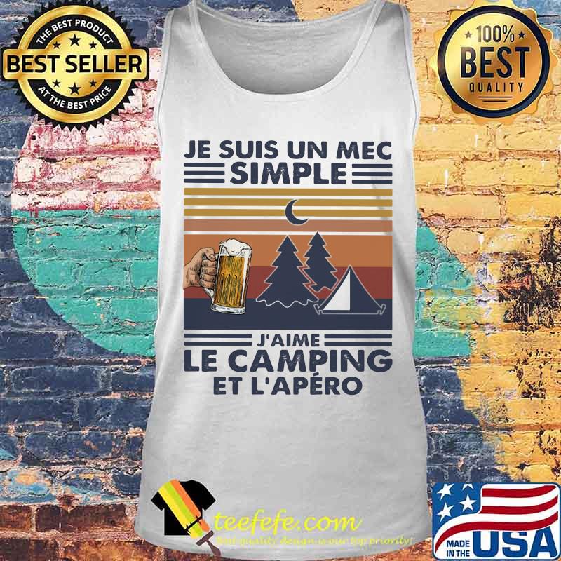Je suis un mec simple j'aime le camping et l'apero vintage retro s Tank top Je suis un mec simple j'aime le camping et l'apero vintage retro s Tank top