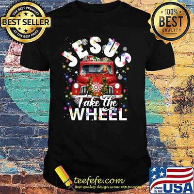 Jesus take the wheel lights christmas shirt
