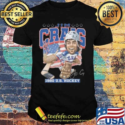 Jim craig 1980 us hockey american flag signature shirt
