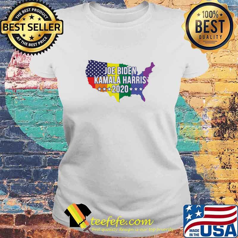 Joe Biden Kamala Harris 2020 Lgbt Us Flag Map Shirt Laides tee Joe Biden Kamala Harris 2020 Lgbt Us Flag Map Shirt Laides tee