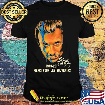Johnny hallyday 1943 2017 merci pour les souvenirs signature shirt