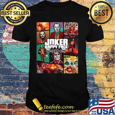 Joker put on a happy face gotham city shirt
