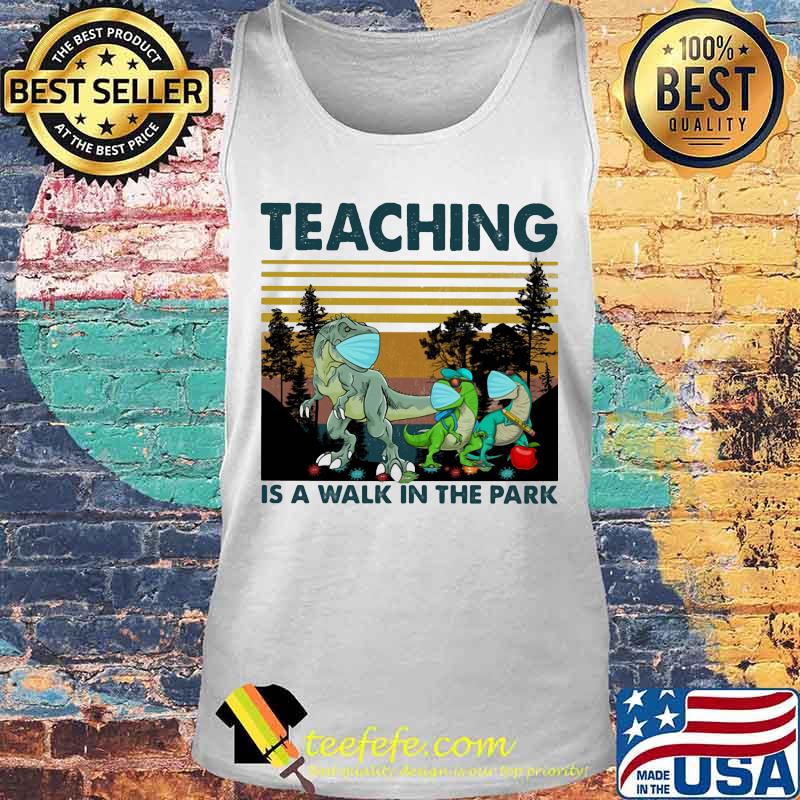 Jurassic face mask Teaching is a walk in the park vintage retro s Tank top Jurassic face mask Teaching is a walk in the park vintage retro s Tank top