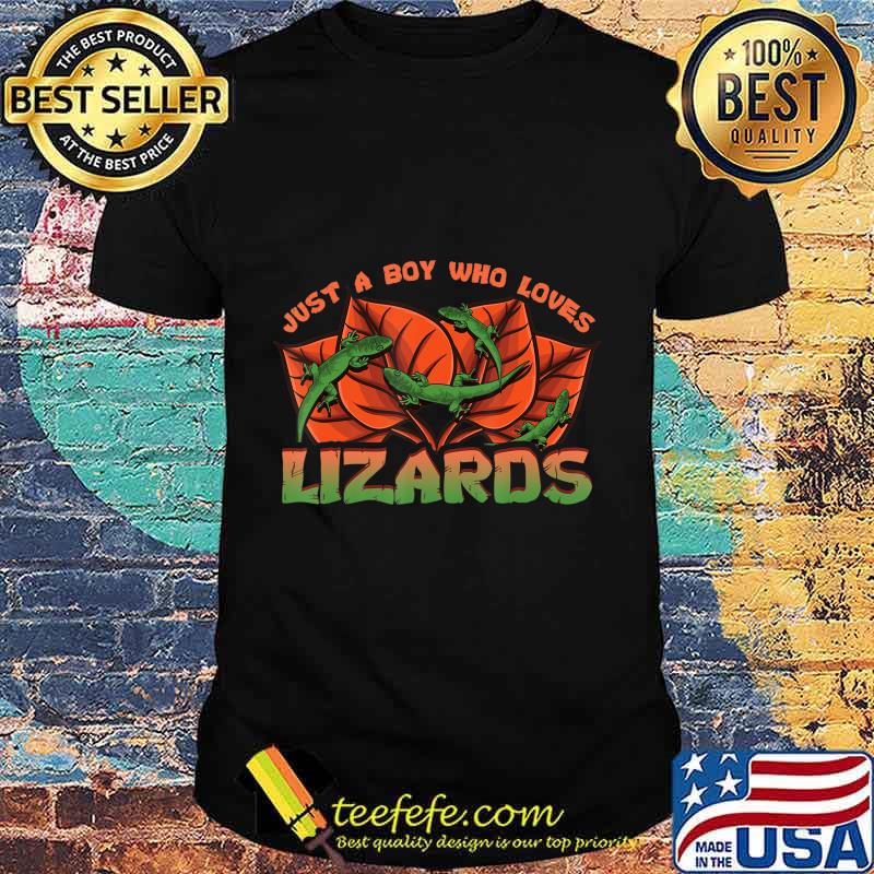Just A Boy Who Loves Lizards Funny Reptile Herpetology Gift T-Shirt