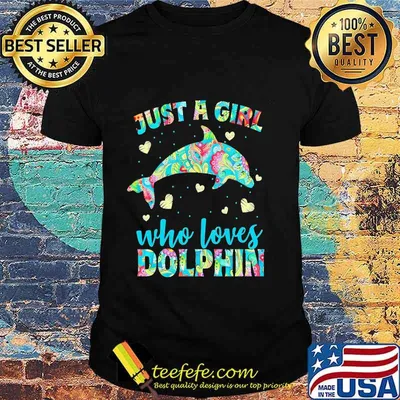Just a girl who loves dolphins hearts shirt