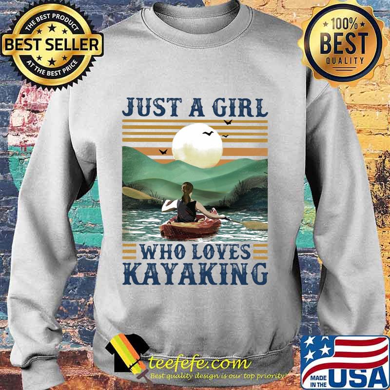 Just a girl Who loves Kayaking Vintage retro s Sweater Just a girl Who loves Kayaking Vintage retro s Sweater