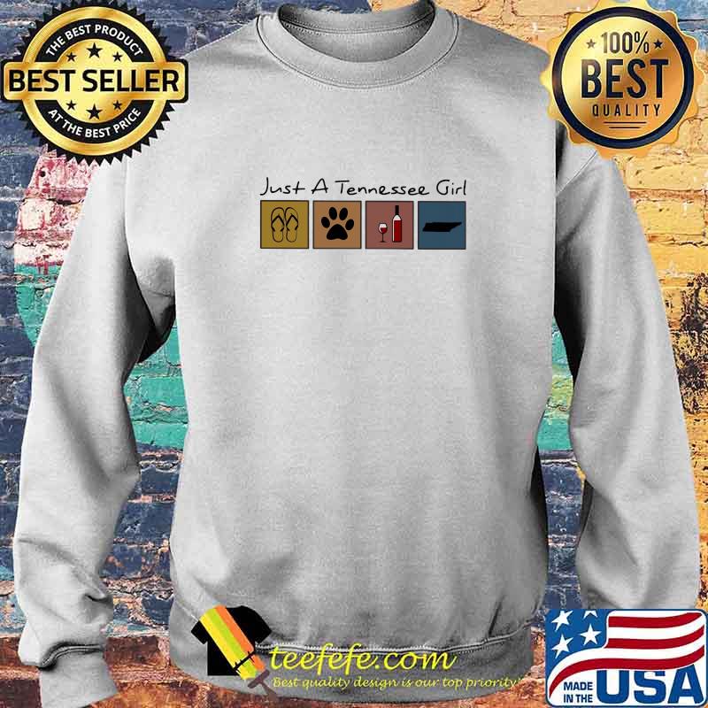 Just a Tennessee girl Flip flop Dog Wine Tennessee Map s Sweater Just a Tennessee girl Flip flop Dog Wine Tennessee Map s Sweater