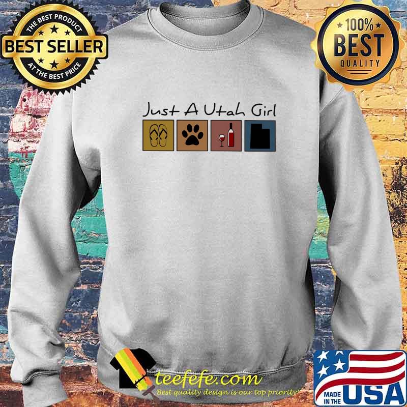 Just a Utah girl Flip flop Dog Wine Utah Map s Sweater Just a Utah girl Flip flop Dog Wine Utah Map s Sweater