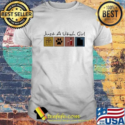 Just a Utah girl Flip flop Dog Wine Utah Map shirt