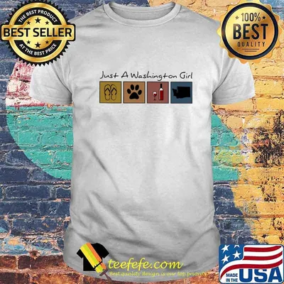 Just a Washington girl Flip flop Dog Wine Washington Map shirt