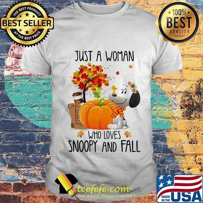 Just a woman who loves snoopy and fall pumpkin maple leaves shirt
