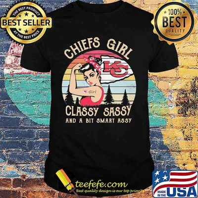 Kansas city chiefs girl classy sassy and a bit smart assy vintage retro shirt