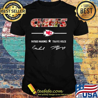 Kansas city chiefs patrick mahomes travis kelce signatures shirt