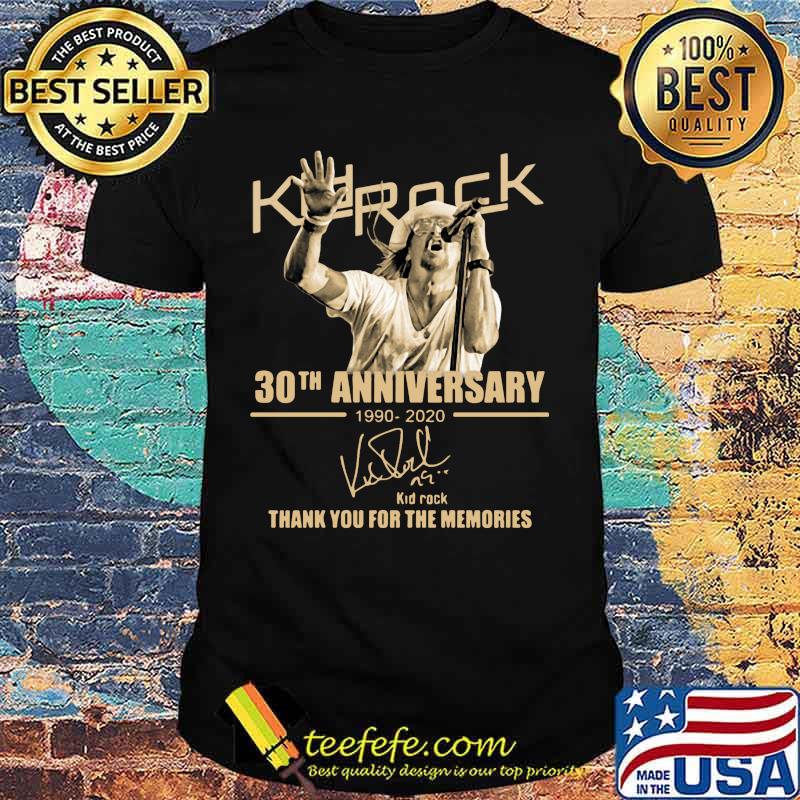 Kid rock 30th anniversary 1990 2020 thank you for the memories signatures shirt