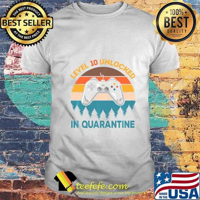 Kids Level 10 Unlocked In Quarantine Video Game Birthday Boys Premium T-Shirt