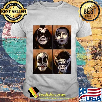 Kiss band members face pictures shirt