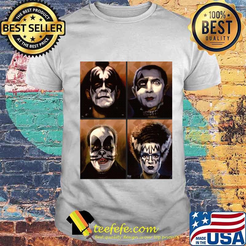 Kiss band members face pictures shirt