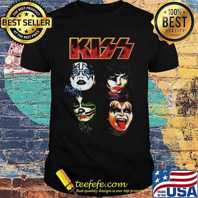 Kiss band members signatures shirt
