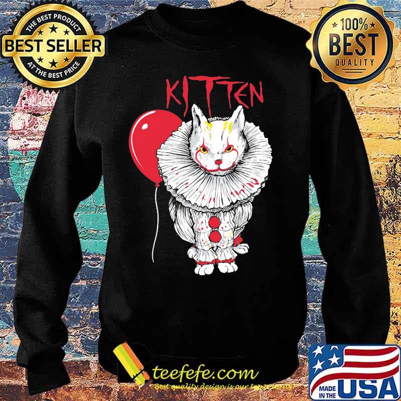 Kitten Cat And IT Clown Halloween Shirt Sweater Kitten Cat And IT Clown Halloween Shirt Sweater