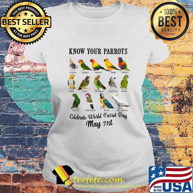 Know your parrots celebrate world parrot day may 31st s Laides tee Know your parrots celebrate world parrot day may 31st s Laides tee