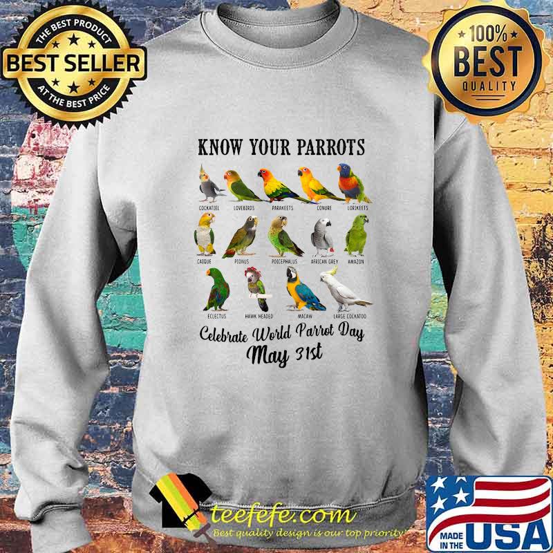 Know your parrots celebrate world parrot day may 31st s Sweater Know your parrots celebrate world parrot day may 31st s Sweater