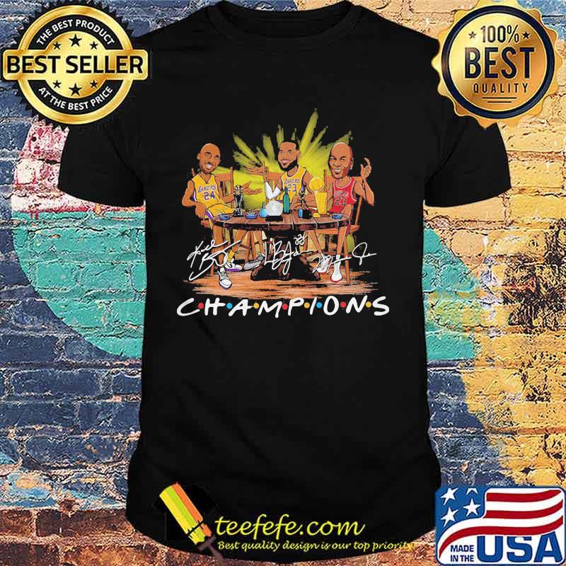 Kobe bryant lebron james michael jordan champions signatures shirt