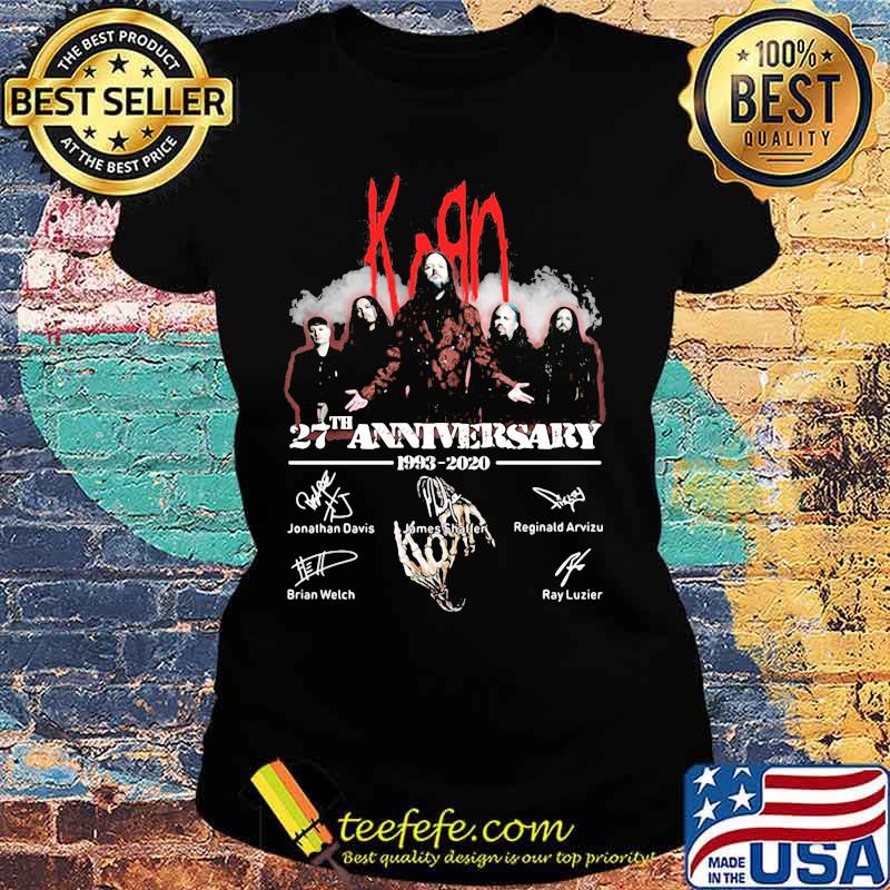 Korn 27th anniversary 1993 2020 members signatures s Ladies tee Korn 27th anniversary 1993 2020 members signatures s Ladies tee