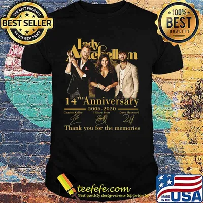 Lady antebellum 14th anniversary 2006 2020 thank you for the memories signatures shirt