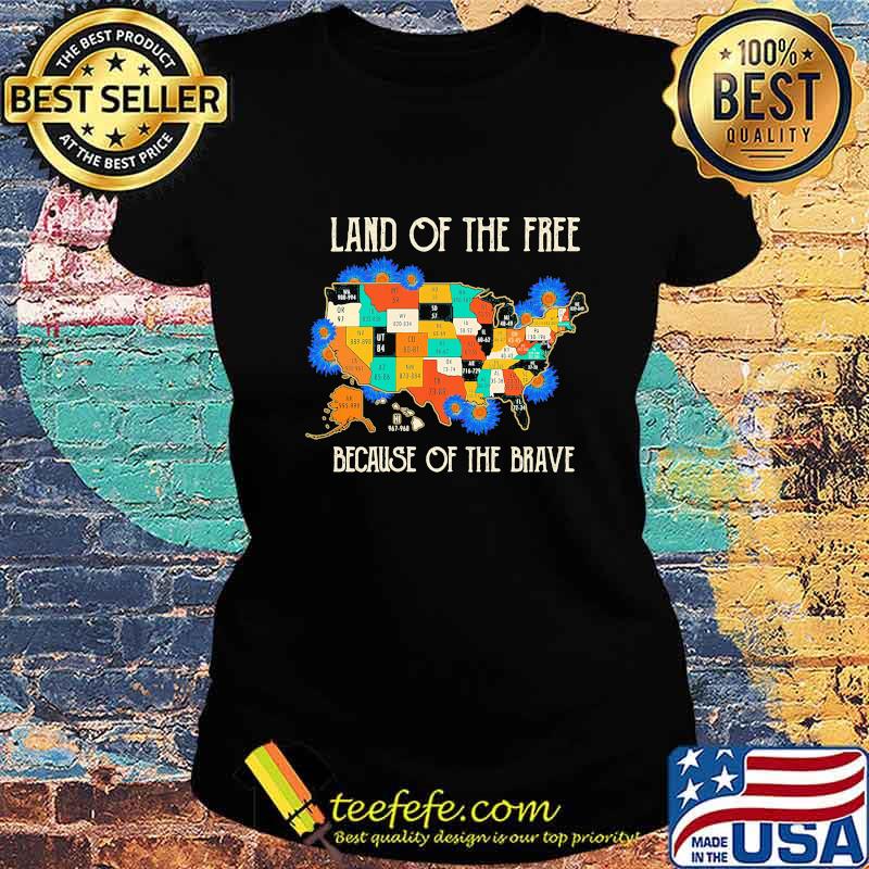 Land of the free home of the brave map covid-19 s Ladies tee Land of the free home of the brave map covid-19 s Ladies tee