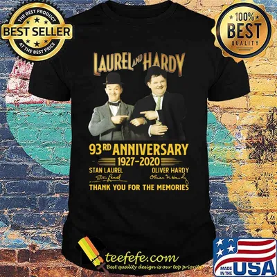 Laurel and hardy 93rd anniversary 1927 2020 thank you for the memories signatures shirt