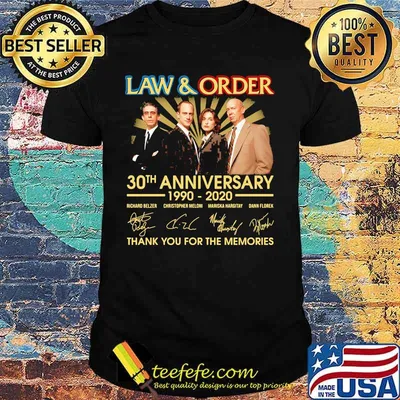 Law and order 30th anniversary 1990 2020 thank you for the memories signatures shirt