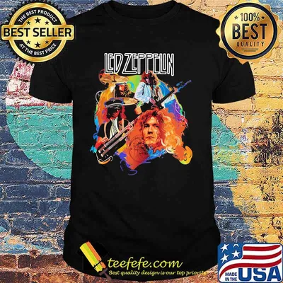 Led zeppelin band members playing musical instrument shirt