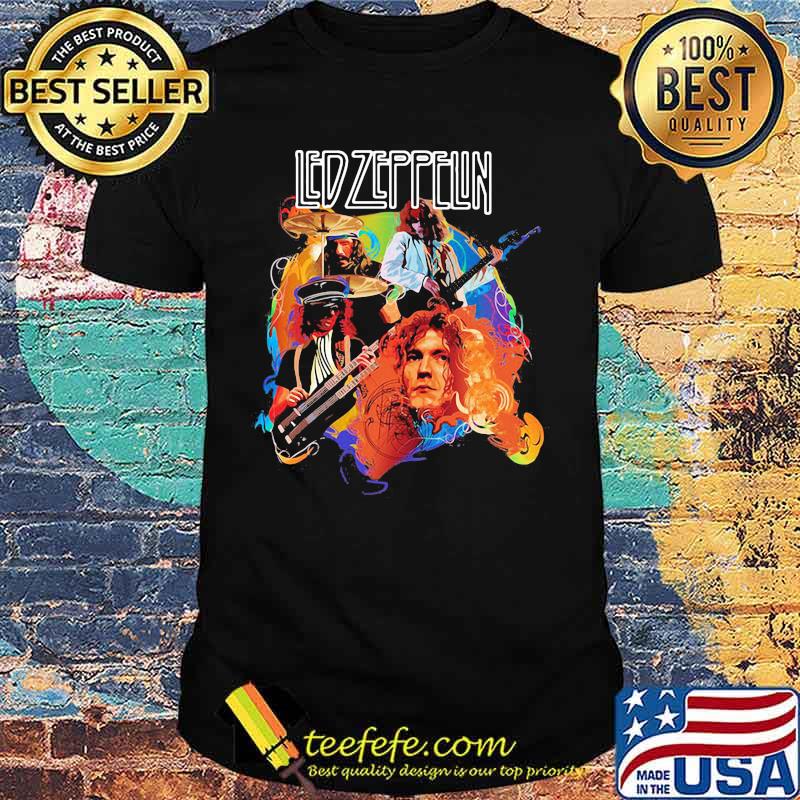 Led zeppelin band members playing musical instrument shirt