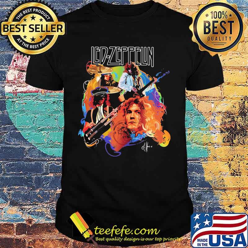 Led zeppelin band members signatures shirt