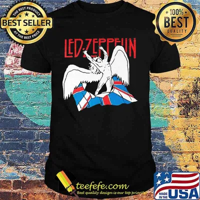Led zeppelin band men's wings british flag shirt