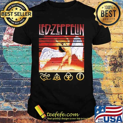 Led zeppelin band men's wings vintage retro shirt