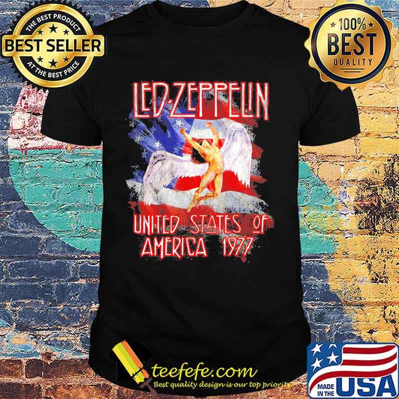 Led zeppelin band united states of america 1977 flag shirt