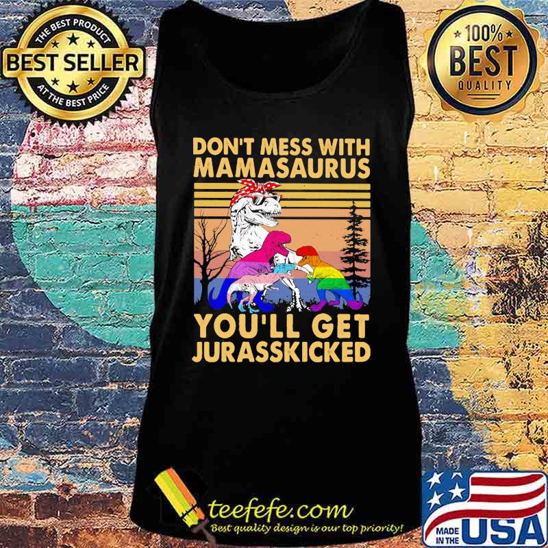 Lgbt dinosaur don't mess with mamasaurus you'll get jurasskicked vintage retro black s Tank top Lgbt dinosaur don't mess with mamasaurus you'll get jurasskicked vintage retro black s Tank top
