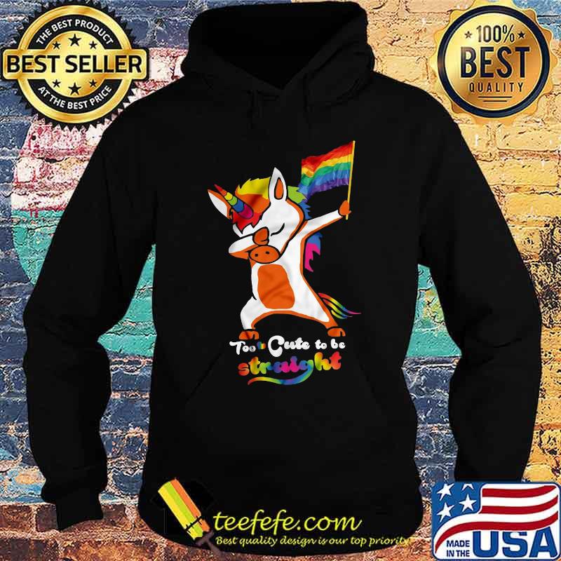 Lgbt flag unicorn too cute to be straight s Hoodie Lgbt flag unicorn too cute to be straight s Hoodie