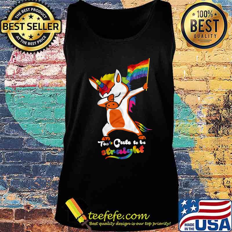 Lgbt flag unicorn too cute to be straight s Tank top Lgbt flag unicorn too cute to be straight s Tank top