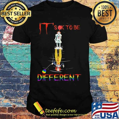 Lgbt halloween pennywise it's ok to be different shirt