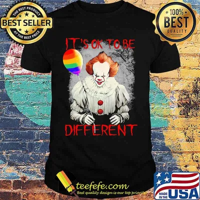 Lgbt halloween pennywise it's ok to be different shirt