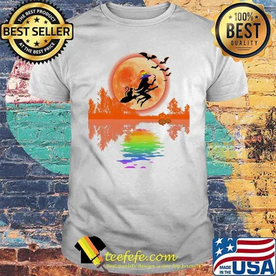 Lgbt happy halloween witch moon shirt