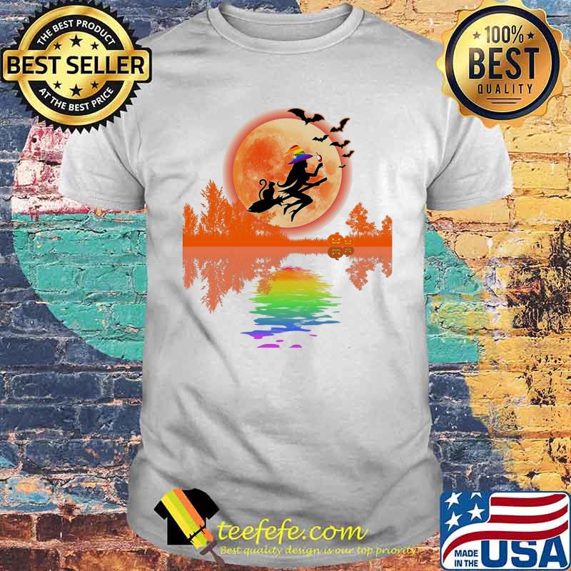 Lgbt happy halloween witch moon shirt