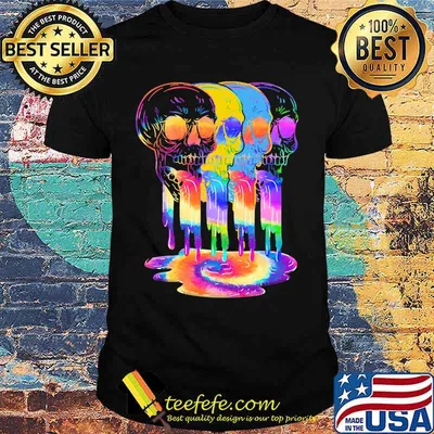 Lgbt hippie skulls color shirt