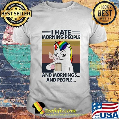 Lgbt unicorn i hate morning people and mornings and people vintage retro shirt