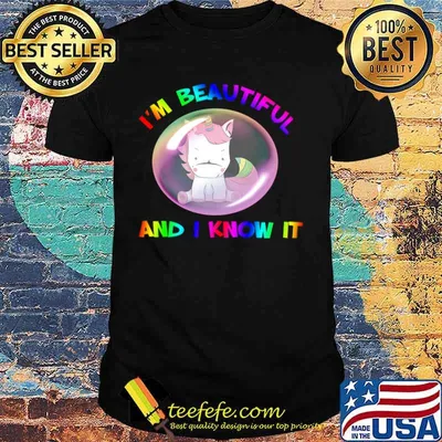 Lgbt unicorn i'm beautiful and i know it shirt