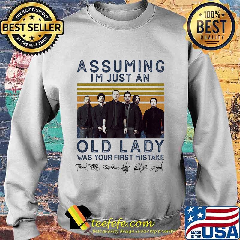 Linkin park assuming i'm just an old lady was your first mistake signatures vintage retro s Sweater Linkin park assuming i'm just an old lady was your first mistake signatures vintage retro s Sweater