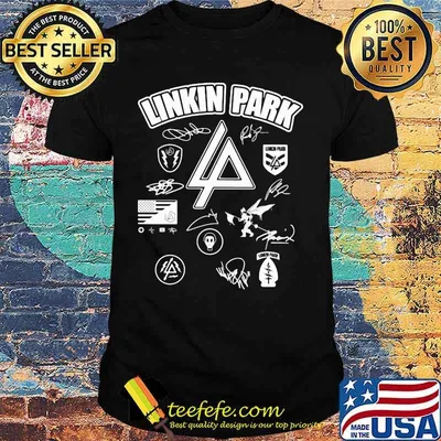 Linkin park band logo signatures shirt