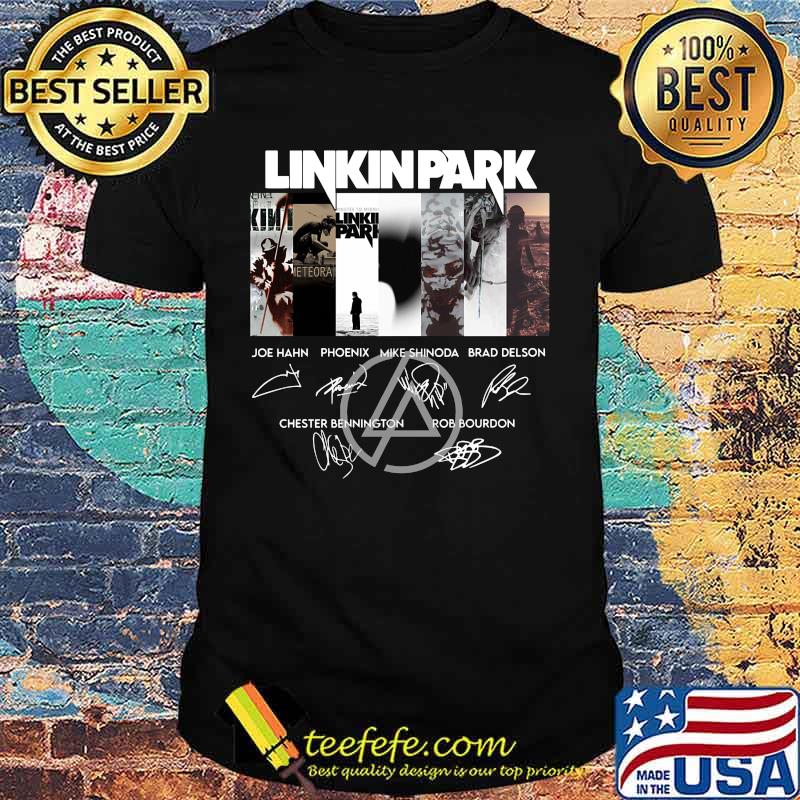 Linkin park band members signatures shirt Linkin park band members signatures shirt